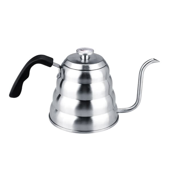 304 Rustfrit Stål Hæld Over Kaffe Svanenhalskedel Tekande med Termometer Hjem 1,2L