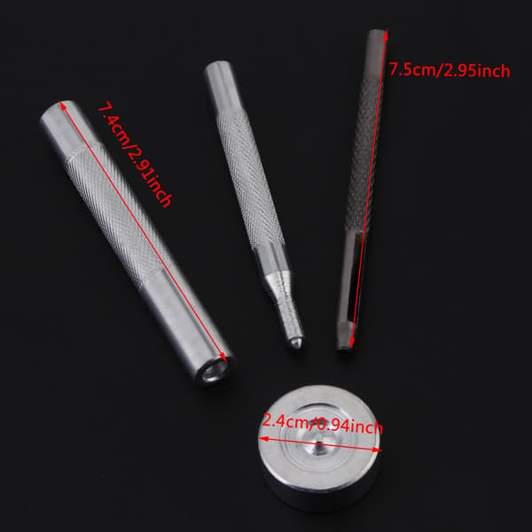 50 Set Tryckknappar Snäppknappar Fästen med Verktyg för Läderkläder 831#15mm