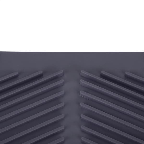 Rektangulær silikonmatte for oppvask, tørkematte, varmebestandig, sklisikker brett (grå)