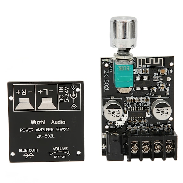 Digital förstärkarkort Bluetooth 5.0 Mini Stereo Förstärkarmodul med Strömbrytare och Justerbar Volym