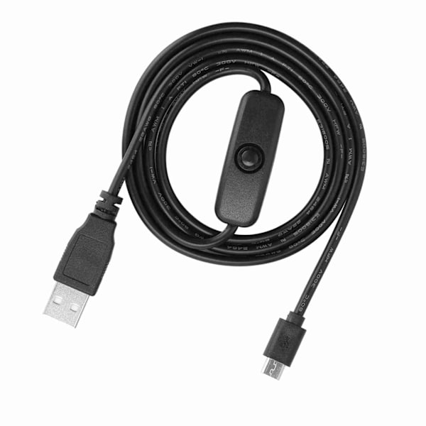 Micro USB Strømkabel med On/Off-knap til Raspberry Pi 3 / 2 / B / B+ / A