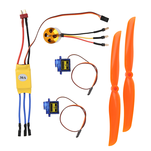 A2212 1400KV Børsteløs Motor 30A ESC SG90 9G Mikro Servo 8060 Propell for RC Fly (1400KV Motor 30A ESC 9G Servo 8060 Propell)