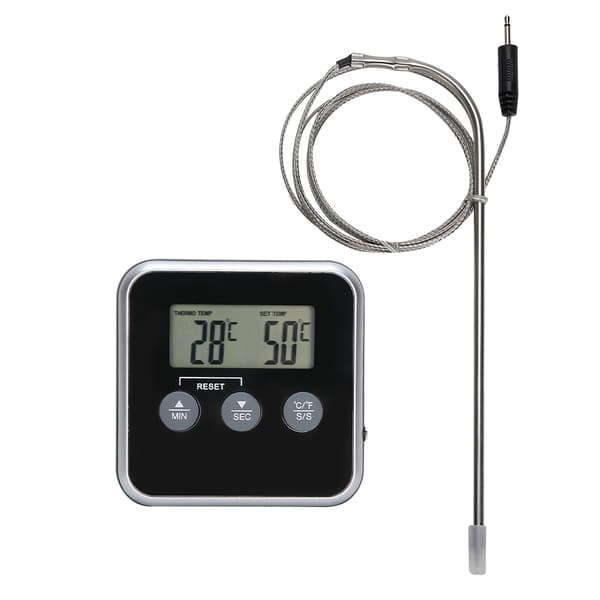 Digital Kötttermometer Mattermometer med Timer för Ugn BBQ Grill Köksmatlagning