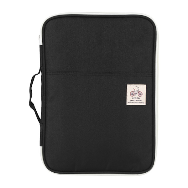 A4 Dokumentväska Filmapp Portfölj Organizer Dator Notebook Fodral med Dragkedja (Svart)