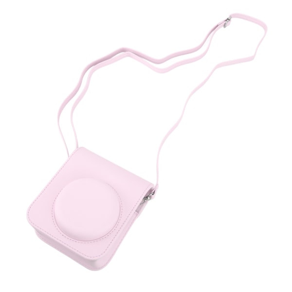 Skyddande väska för Mini Instantkamera i PU-läder med justerbar axelrem för Fujifilm Instax Mini 12 kamera, ljusrosa