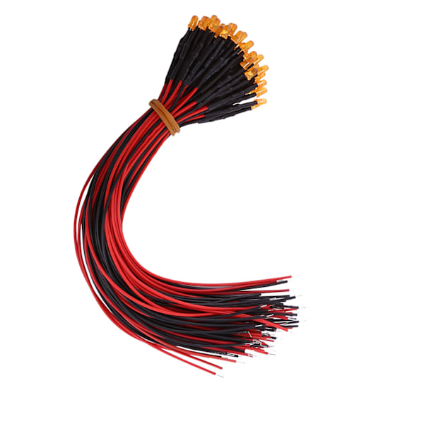 50 stk. Forbundne DC12V Diffuse LED Dioder Multi Farver Lys 3mm Orange(#2)
