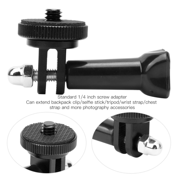 Kamerahållarfäste Adapter Aluminiumlegering Förlängningsarm Tillbehör för Insta360 ONE X/X2Black