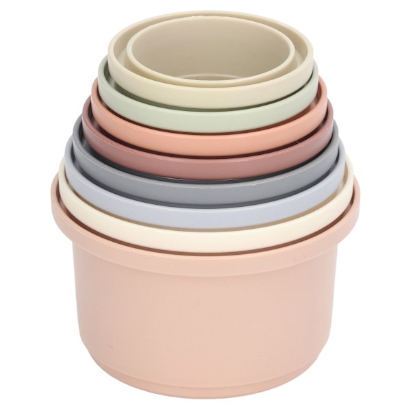 8 stk. stablekopper fargelæring rike farger moderne design morsomme pedagogiske leker for babyshowergaver badeleker