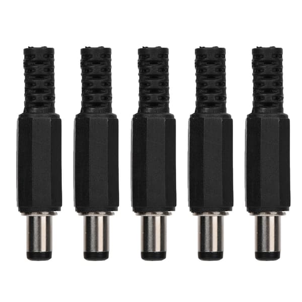 5 st 2,1 mm x 5,5 mm Han DC-strömstickpropp Jack Koaxialkontakt Adapter