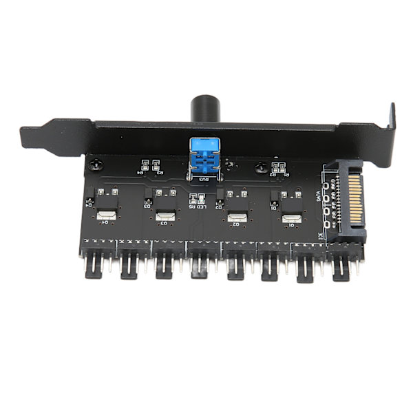 Fan Hub 12V 3pin 4pin 1 Knap 8 Kanaler Stabil Præcis Ventilatorhastighedsregulator med Skrue til Computer CPU Chassis SATA Interface