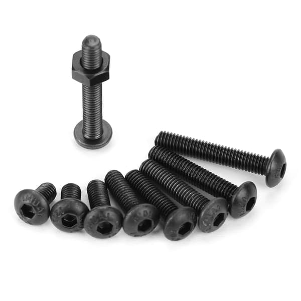 300 stk. M3 Sort 10.9 Kvalitet Knaphoved Hex Socket Skrue Bolt Møtrik Sortimentssæt