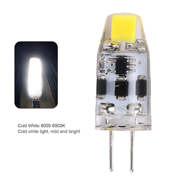 G4 Polttimo 2W 200LM 360° Himmennettävä Silikoni BiPin LED-polttimo Kotiin Toimistoon AC DC 12-24V (Kylmä Valkoinen 6000-6500K)