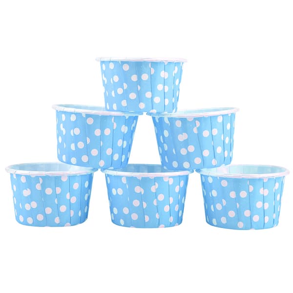 100 stk. Mini Cupcake Papirforme Runde Kagebageforme Muffin Cases Bryllup Hjem Blå