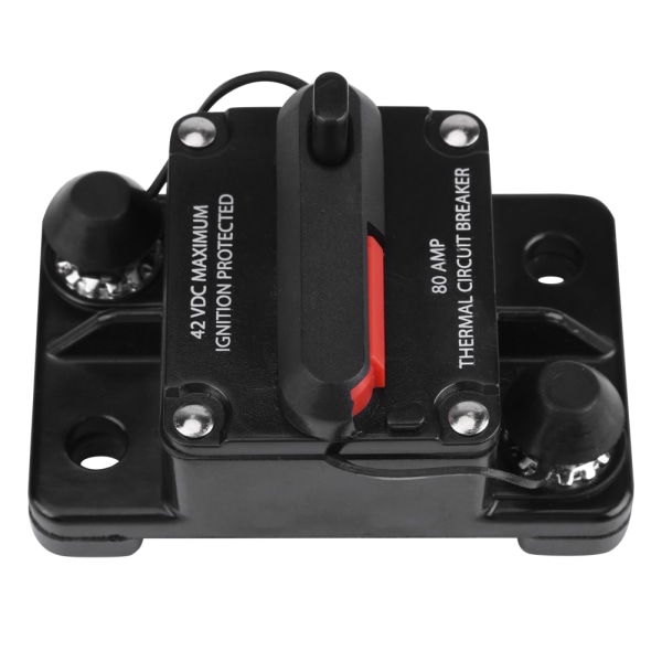 DC12V-42V Bil Stereo Audio Inline Strømbryter Manuell Reset (80A)