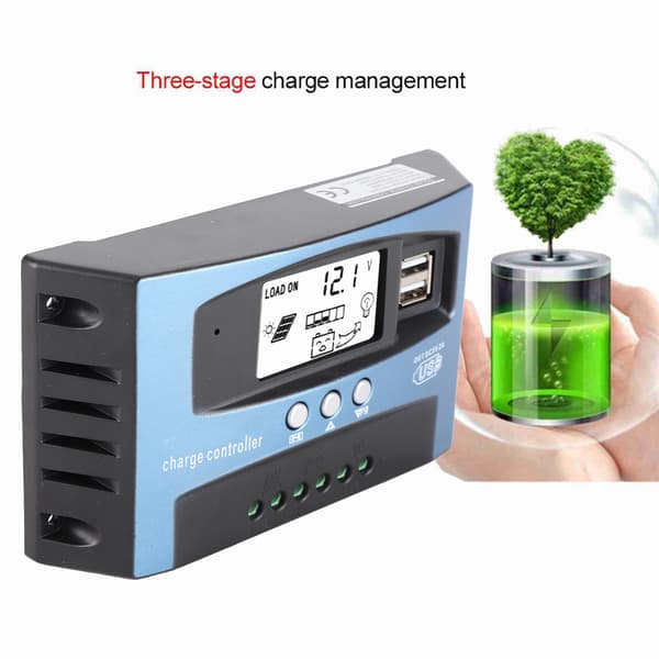MPPT 100A Solar Charge Controller Dobbelt USB LCD-display 12V 24V