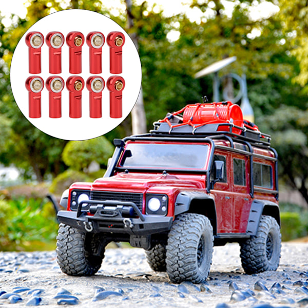 10st RC Bil Dragstång Metall Kulled Tillbehör för AXIAL SCX10 1/10 röd