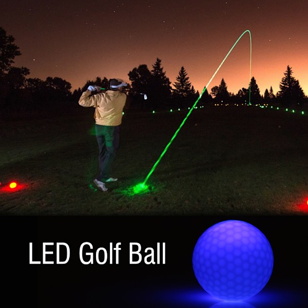 1 stk. elektronisk LED lysende golfbold til mørk nat sport træning (Blå)