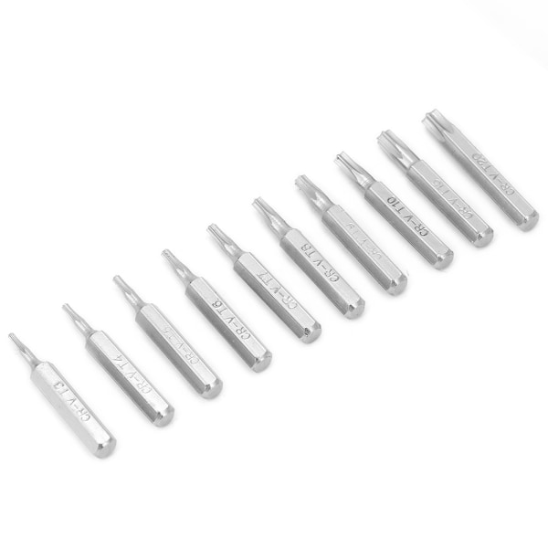 10 st 4mm Skaft Stjärnskruvmejselbits Set Reparationsverktyg T3/T4/T5/T6/T7/T8/T9/T10/T15/T20