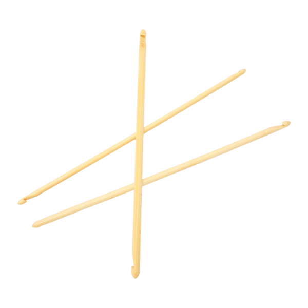 3-pack virkade krokar i olika storlekar, dubbeländade, halkfria, tunisiska virkade krokar i bambu för stickning och sömnad