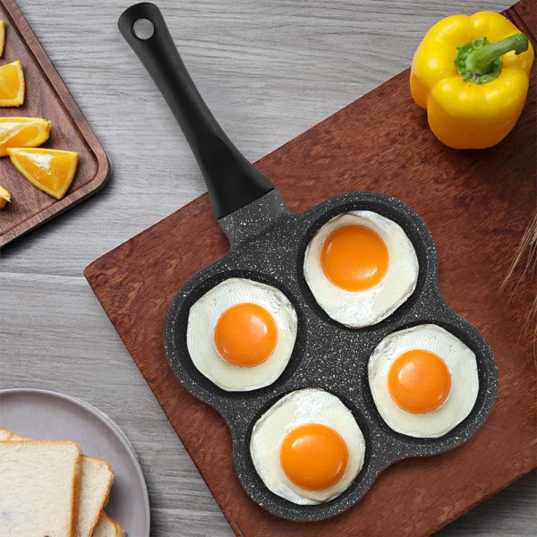 NonStick aluminium 4-hål pannkaka omelett Ägg Pan Stekpanna Frukostkokare Köksredskap