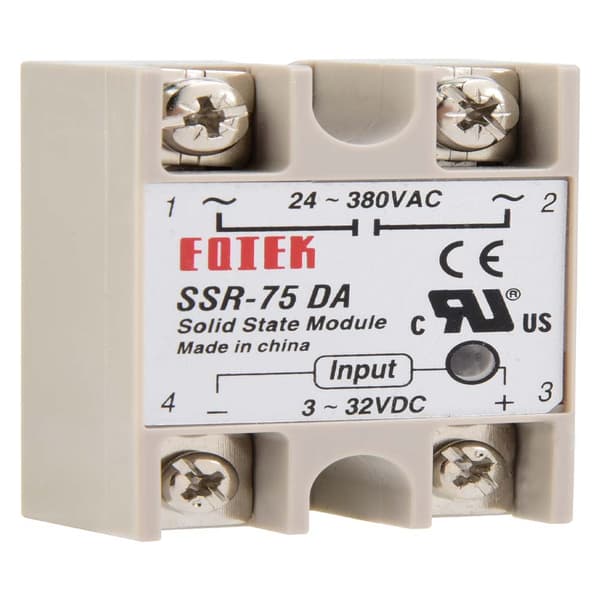 DC AC Solid State Relé SSR-75DA 75A 3-32VDC til 24-380VAC SSR