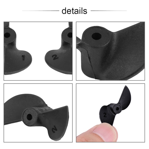 1 par Fjärrstyrda Skeppsparts 2 Blad CW CCW Plast RC Båtspropellrar Set för 2mm Axel