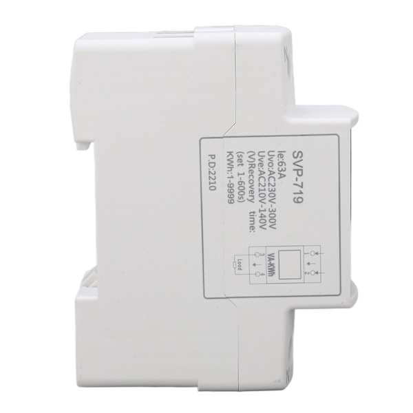 Över- och underspänningsskydd Justerbar Självåterställande Intelligent Spänningsskydd AC220V 63A