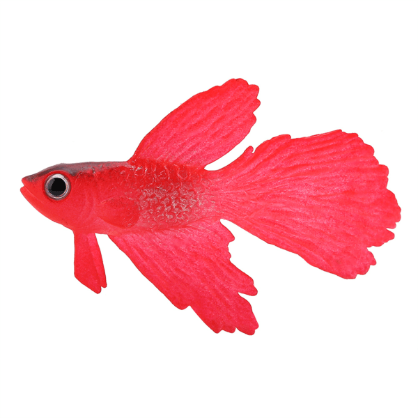 Akvarium dekoration Rolig konstgjord silikon liten fisk akvarium prydnad Röd Betta fisk