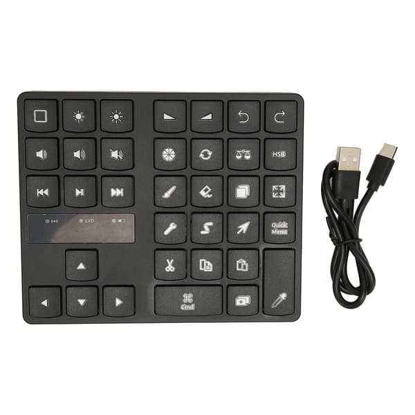 35 Taster Numerisk Tastatur Stabil Forbindelse Driverfri Bluetooth-forbindelse Tegnetastatur med 4 Bløde Gummifødder til Hjemmekontoret