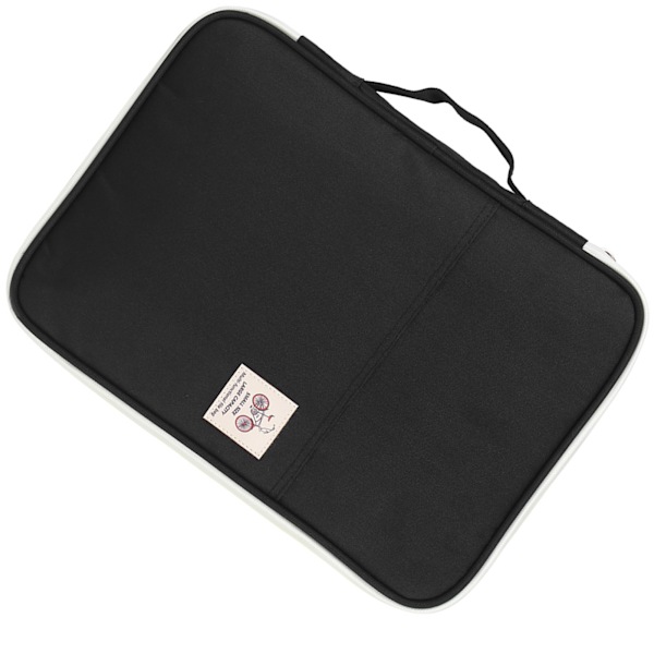 A4 Dokumentväska Filmapp Portfölj Organizer Dator Notebook Fodral med Dragkedja (Svart)