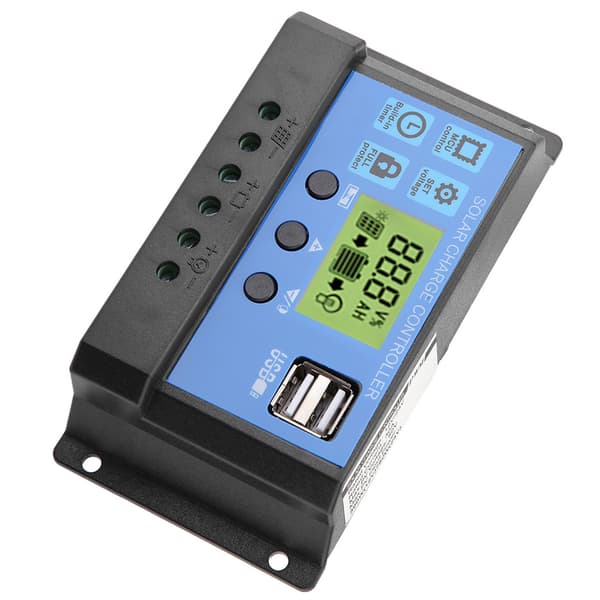 PWM 12V 24V Dubbel USB Solpanel Laddningsregulator LCD-Display 30A (YJSS-30A)