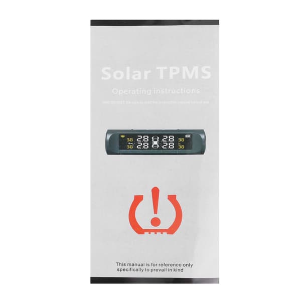 Solar Power Dæktryksovervågningssystem LCD-display Bil TPMS med Ekstern Sensor Ur Designet