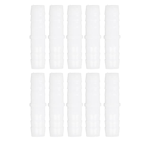 10 stk. Plastik Slangefittings Lige Equal Barbed Splicer Mender Samlingsadapter 12-12mm