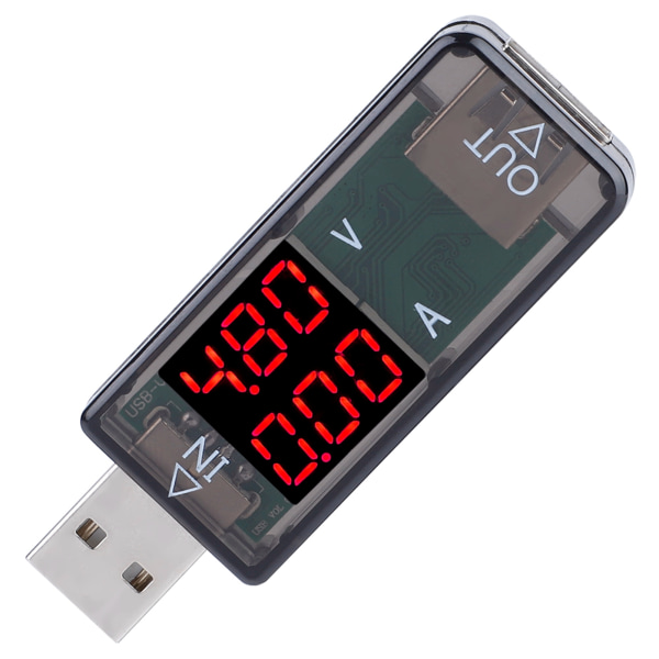 USB Färg LCD Voltmeter Amperemeter Strömmätare Multimeter Laddare USB Tester (svart)