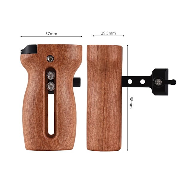 Andoer Universal Top/ Side Håndtag til Kamerabur Venstre/ Højre Sidehåndgreb med NATO Klemme Cold Shoe Mount Op & Ned Justerbar, 2 Pakke