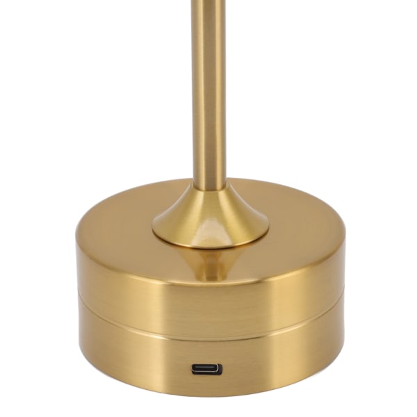 Sladdlös bordslampa Uppladdningsbar 2000mAh 3 nivåer Ljusstyrka Bärbar USB C LED metall sänglampa guld