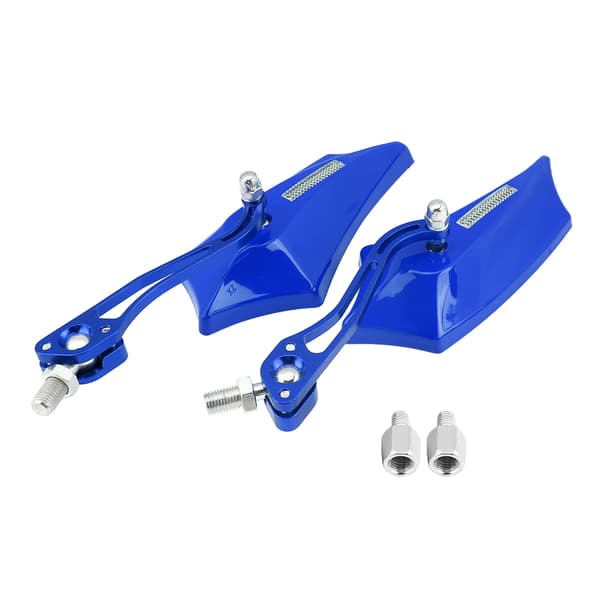 1 par 10mm 8mm Universal Motorcykel Scooter Aluminium Legering Sidespejle Blå