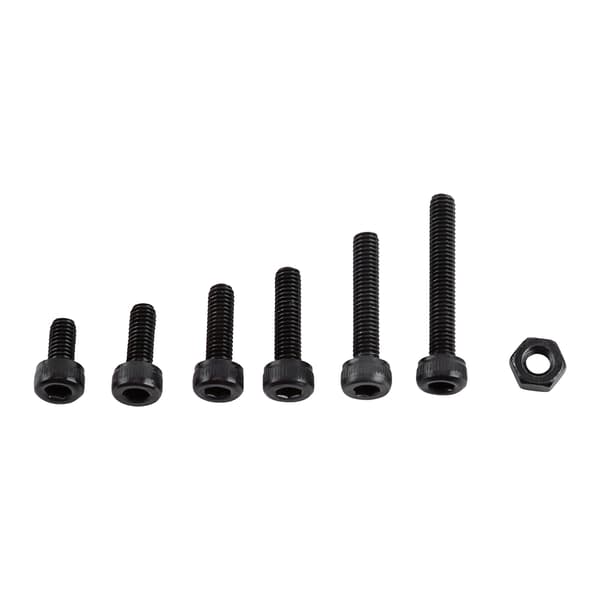 250 st M3 Svarta Legeringståls Hex Socket Skruvar Bult Med Hex Muttrar Sortiment (Kapslad)