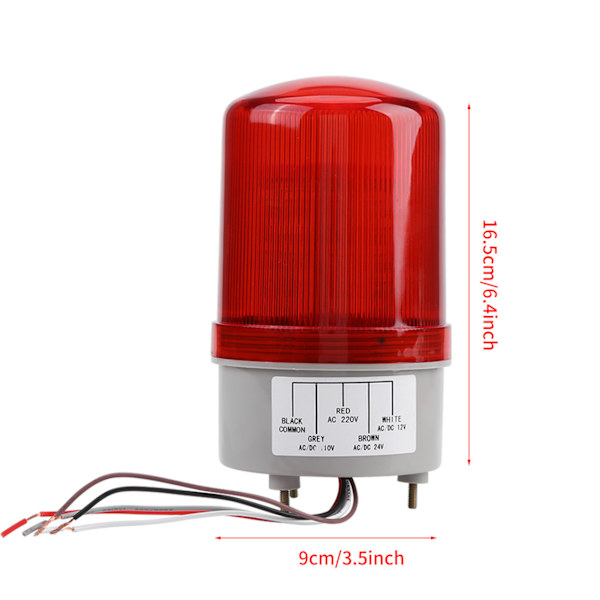 1kpl Punainen LED Hätävaroitusvalo Pyörivä Majakkalamppu AC220V