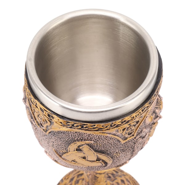 Nordisk Vikingbeger Retro Resin Rustfritt Stål Ølkopp for Cocktails Whisky Rødvin
