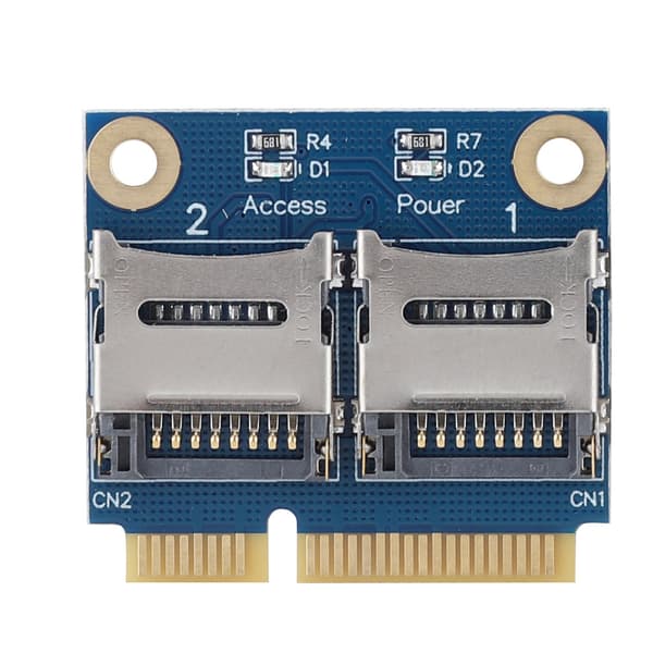 Mini PCIe til Dobbel Micro Secure Digital Minnekort Adapter Kort Konverter Utvidelseskort