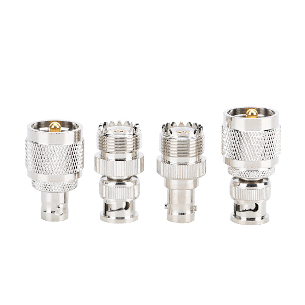 4 stk. UHF til BNC Nikkelbelagt Kobber Konnektor Adapter 50 Ohm til Antenne Radio WiFi Trådløst LAN