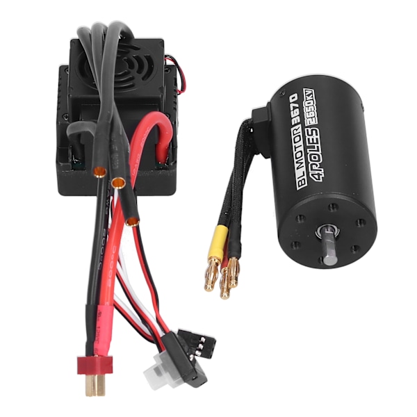 3670 2650KV Børsteløs Motor og 120A ESC med T Stik Sæt Erstatning for 1/8 RC Bil