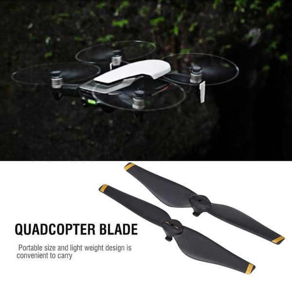 2 par/set CW CCW snabbkopplingspropellrar Quadcopter-blad för Mavic Air Drone (guldstrimma)