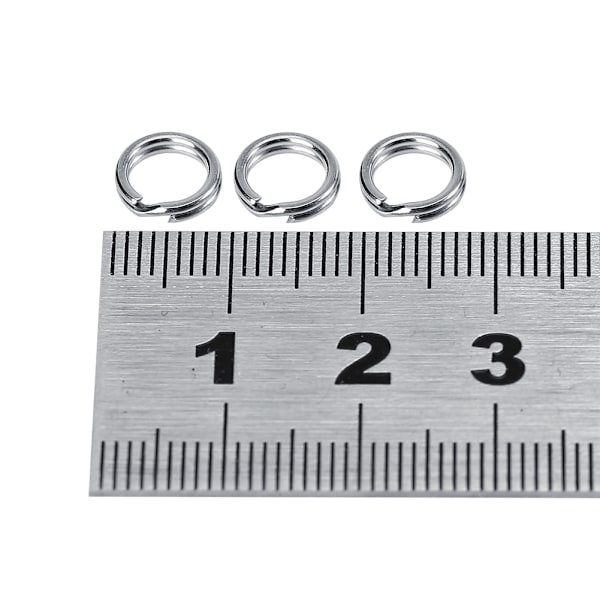 50 st Fiske Dubbel Cirkels Split Ring Bete Tackel Koppling (8#)