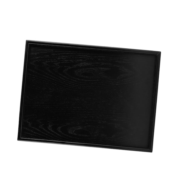 Rektangulær Form Massivt Tre Te Kaffe Snacks Mat Serveringsbrett Plate Brett 40 x 30 cm