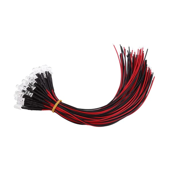 50 stk. Forbundne DC12V Diffuse LED-dioder Multi Farver Lys 5 mm Langsom Blinkende (#8)