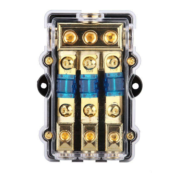 24V 60A Bil Auto Stereo Ljud Krets Bladsäkringshållare Box Block 1 in 3 Vägar Ut