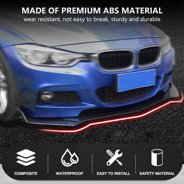 5 stk. Frontkofangerlæbe Body Kit Universal Læbesplitter Spoiler Diffuser Canard Beskytter til bil