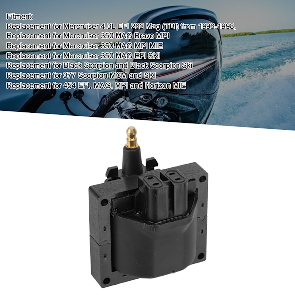 Marin Utombords Tändspole 898253T27 Ersättningstillbehör för Mercruiser 3.0L 5.7L 7.4L